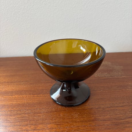 1956 Saara Hopea Nuutajarvi Finland Ice cream glass bowl 5379 サーラ・ホペア ヌータヤルヴィ アイスクリームグラス イエロー❶