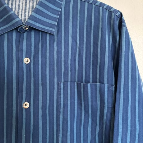 Marimekko Jokapoika stripe shirts  Blue×Blue 40