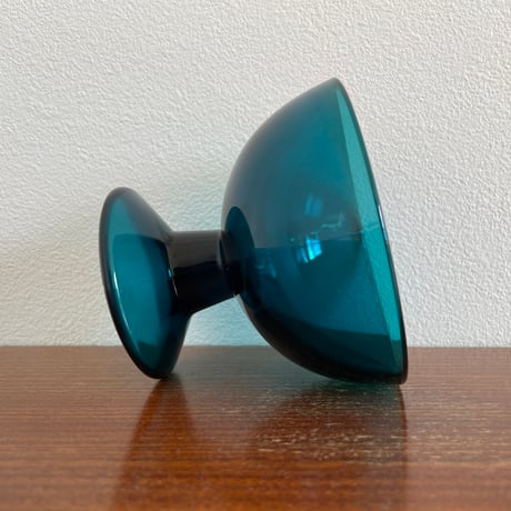 1956 Saara Hopea Nuutajarvi Finland Ice cream glass bowl 5379 サーラ・ホペア ヌータヤルヴィ アイスクリームグラス ブルー❷