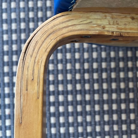 1950's Alvar Aalto Stool60 Blue Vinyl Leather アルヴァ・アアルト artek スツール60