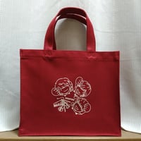 「Stand up!」ランチトートバッグ（ワインレッド）