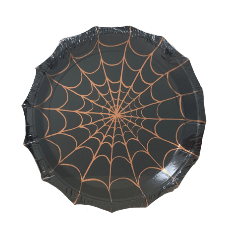 【Meri Meri】8foiled spider web plates 大　45-1949
