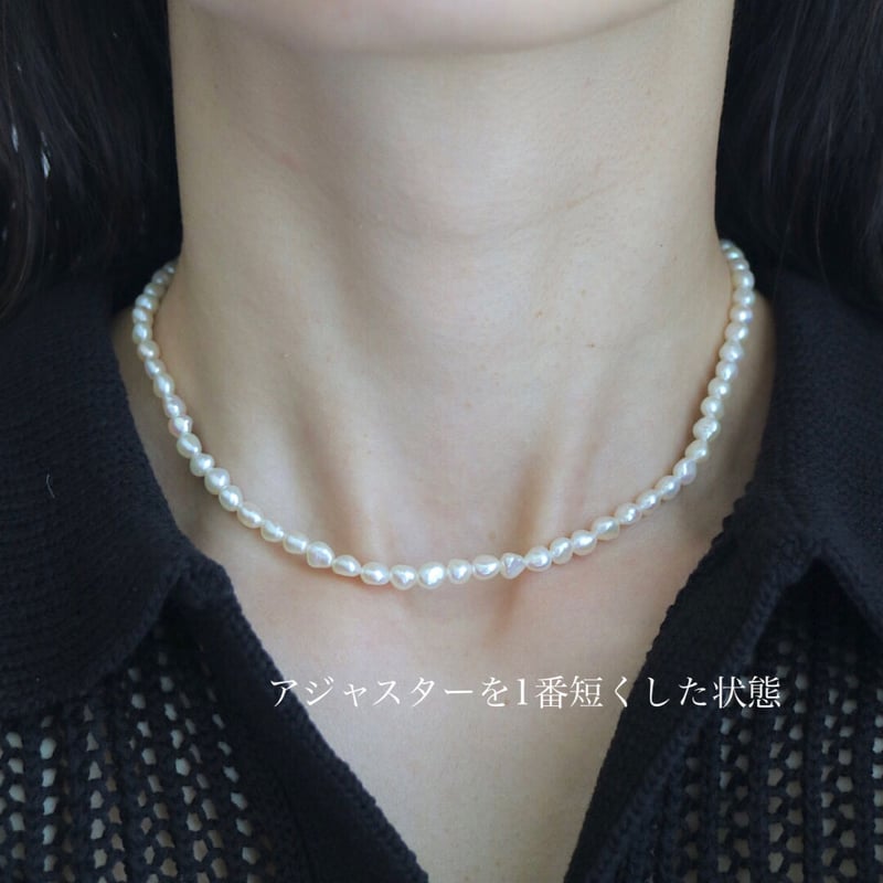 14kgf 小粒淡水バロックパールネックレス(5mm)スキンジュエリー | Chére