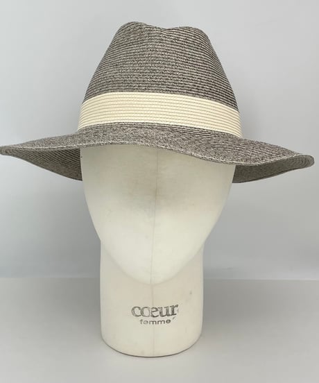 【新品】　coeur femme　麦わら帽子 ストローハット　ネイビーリボン 新品】 coeur femme 麦わら帽子 ストローハット ネイビーリボン 麦わら