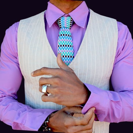 【Italian Fashion Ties】Cotton Candy　マルチカラーネクタイ（ピンク）