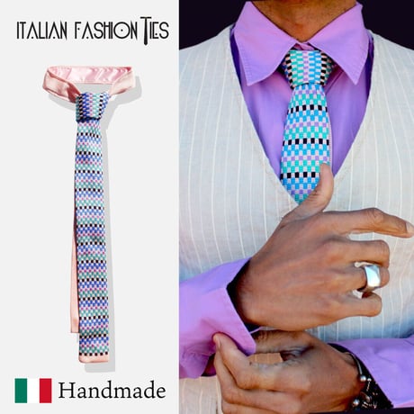 【Italian Fashion Ties】Cotton Candy　マルチカラーネクタイ（ピンク）