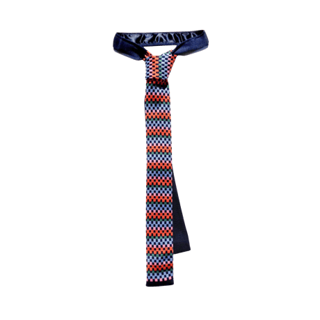 【Italian Fashion Ties】Rock Candy マルチカラーネクタイ（ネイビー）