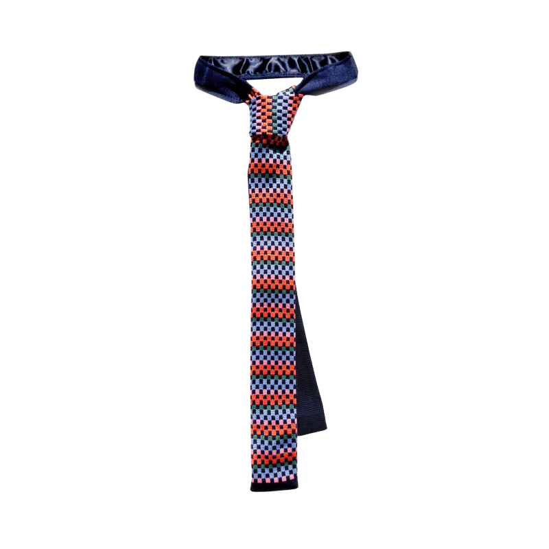 Italian Fashion Ties】Rock Candy マルチカラーネクタイ（ネイビ