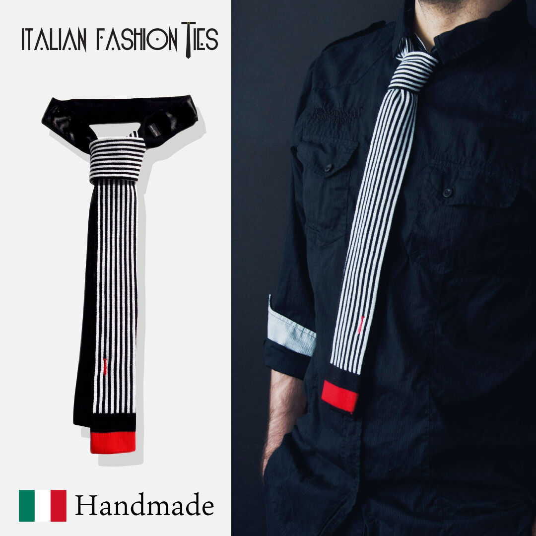 Italian Fashion Ties】スクエアエンド・ネクタイ（ストライプ