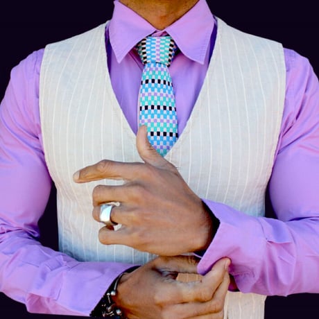 【Italian Fashion Ties】Cotton Candy　マルチカラーネクタイ（ピンク）