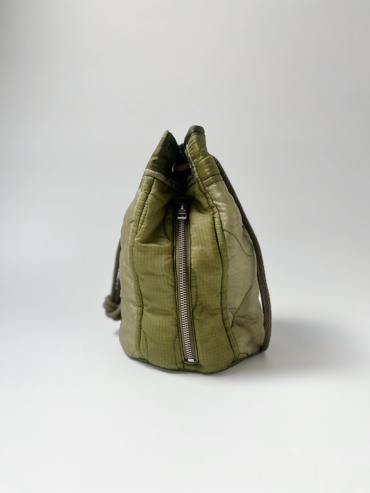 Upcycle】アメリカ軍巾着バッグ オリーブ | h uniform