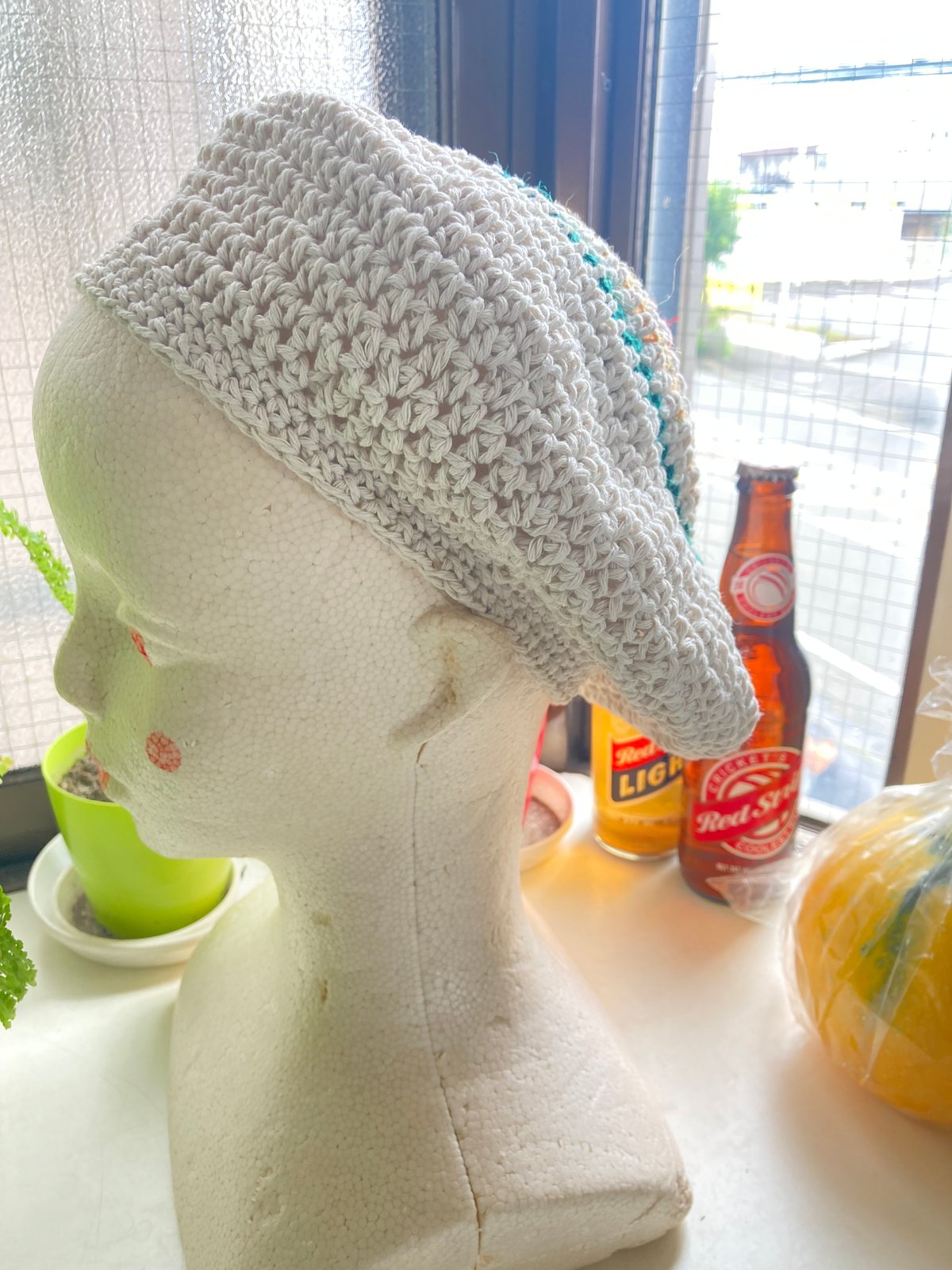 ハンドメイド ラスタカラー ホワイト ベレー帽 | HALLELUJAH