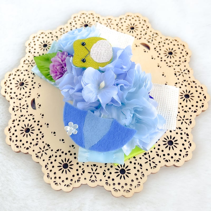 カエルと傘の紫陽花チョーカー | クラフト雑貨屋 玉光