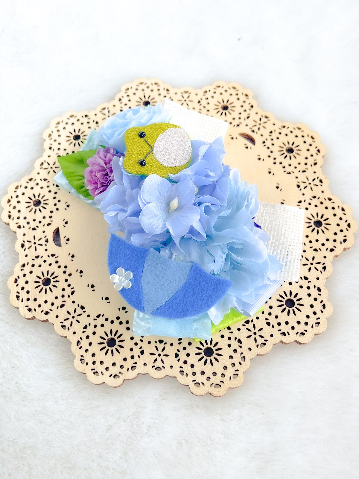 カエルと傘の紫陽花チョーカー | クラフト雑貨屋 玉光
