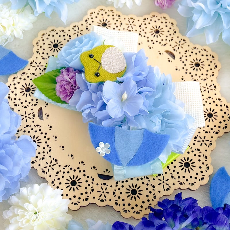 カエルと傘の紫陽花チョーカー | クラフト雑貨屋 玉光