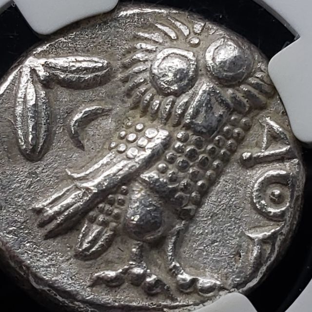 古代 ギリシャ アテナ フクロウ 銀貨 アンティーク コイン ギリシア アテネ 高鑑定☆Ch AU☆4/5 4/5】古代 ギリシャ アテナ フクロウ