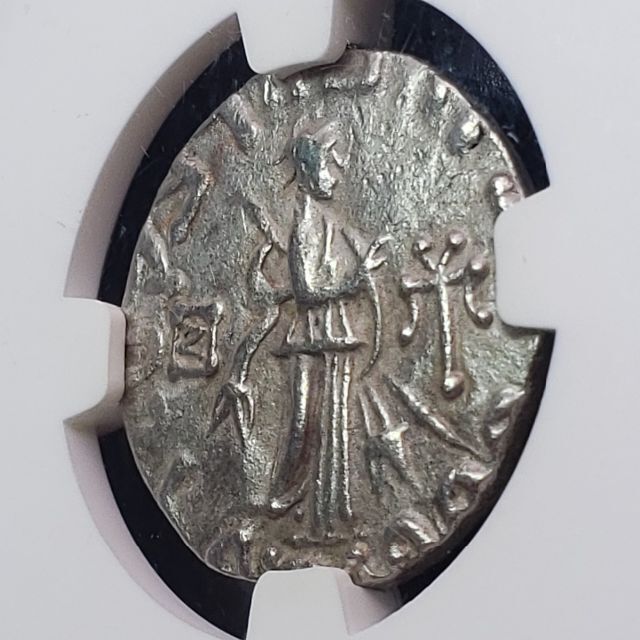 インド・スキタイ アゼス1世 銀貨 NGC F 3/5 3/5 古代052 聖書の貨幣!】インド スキタイ アゼス1世／2世 テトラドラクマ