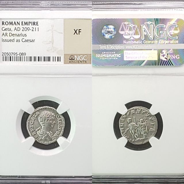 人気ゲタ帝のデナリウス!】古代 ローマ帝国 AD 209-211年 銀貨