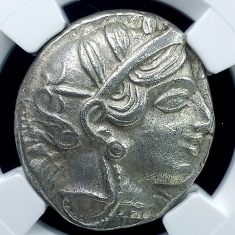 【Ch AU 4/5 4/5!】古代ギリシャ フクロウ 紀元前440-404年 BC アッティカ アテネ テトラドラクマ 銀貨 NGC 準未使用 アンティーク コイン