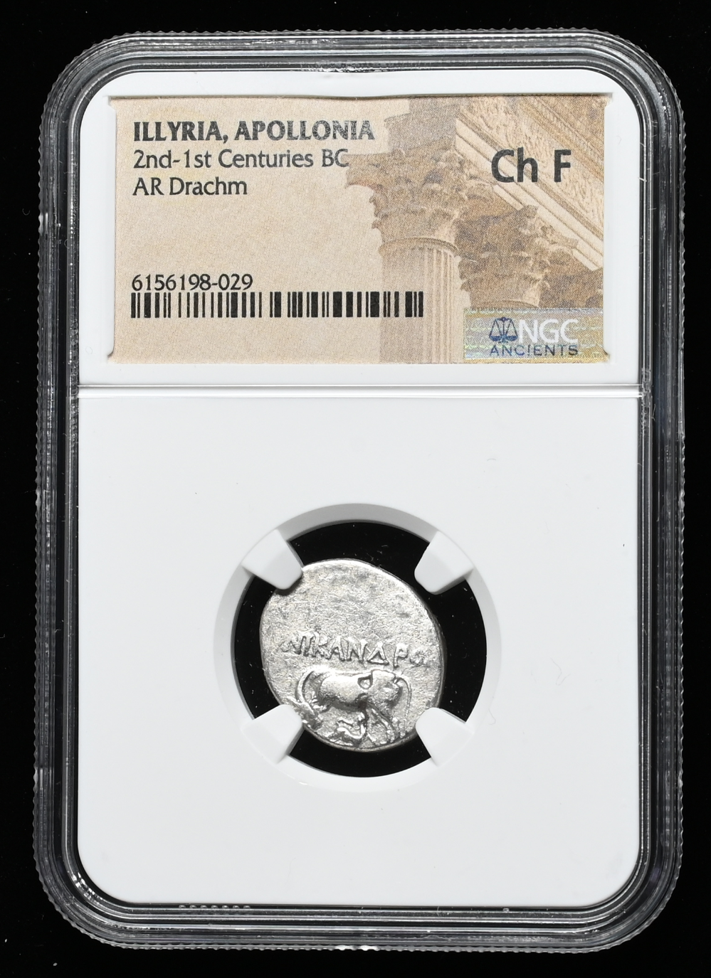 レア☆NGC鑑定品】 イリュリア 古代都市 アポロニア ドラクマ 銀貨