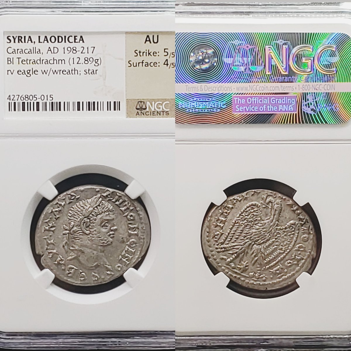 大型!高鑑定☆AU 5/5 4/5】古代 ローマ帝国 カラカラ帝 AD 198-217年 B