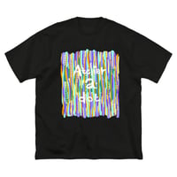 【アトリエ・エードット】オリジナルデザイン プリント 半袖 ビッグシルエット 黒 Tシャツ ニットぽい