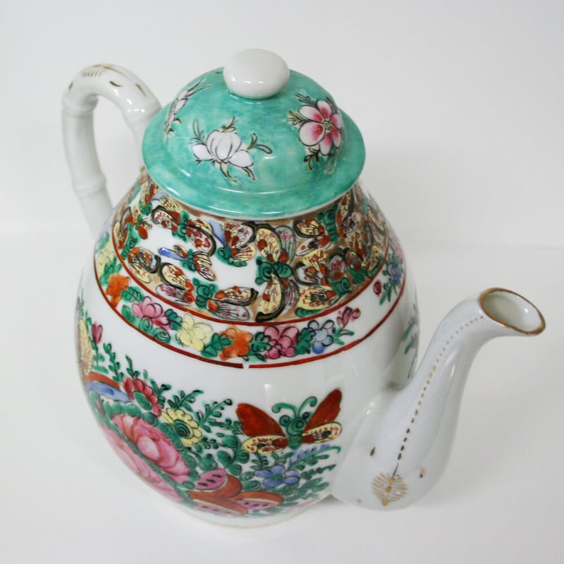 ◇香港食器1点もの◇80年代 デッドストック 大きめ 中華 ティーポット