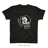 【アトリエ・エードット】オリジナルデザイン プリント 半袖 Tシャツ ホワイト ロゴ ヘザーブラック