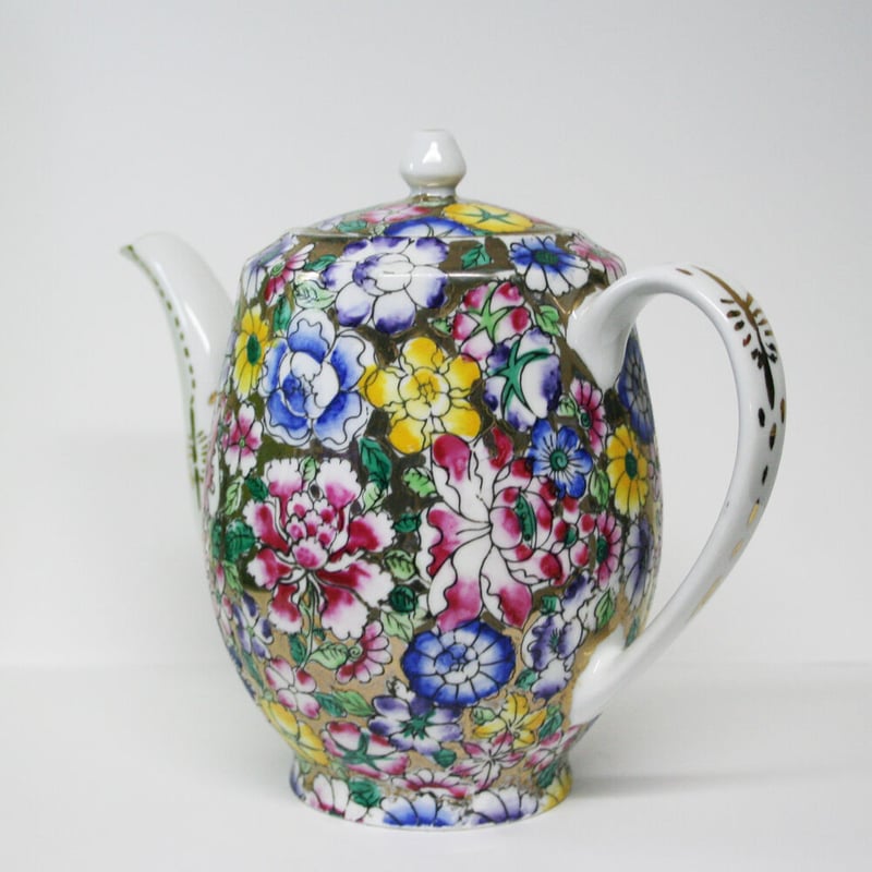 昭和レトロ　未使用デッドストック　ボンボンベット　懐かし〜 ◇香港食器1点もの◇80年代 デッドストック 大きめ 中華 ティーポット