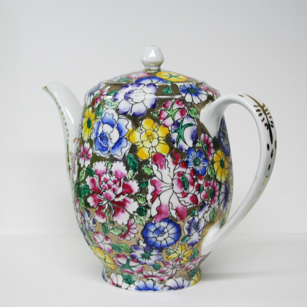 ◇香港食器1点もの◇80年代 デッドストック 大きめ 中華 ティーポット