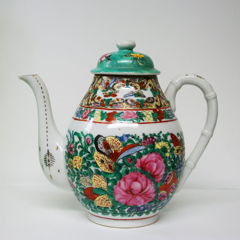 ◇香港食器1点もの◇80年代 デッドストック 大きめ 中華 ティーポット