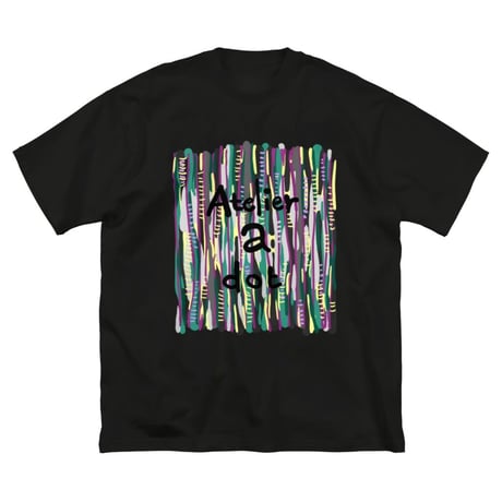【アトリエ・エードット】オリジナルデザイン プリント 半袖 ビッグシルエット 黒 Tシャツ ニットぽい