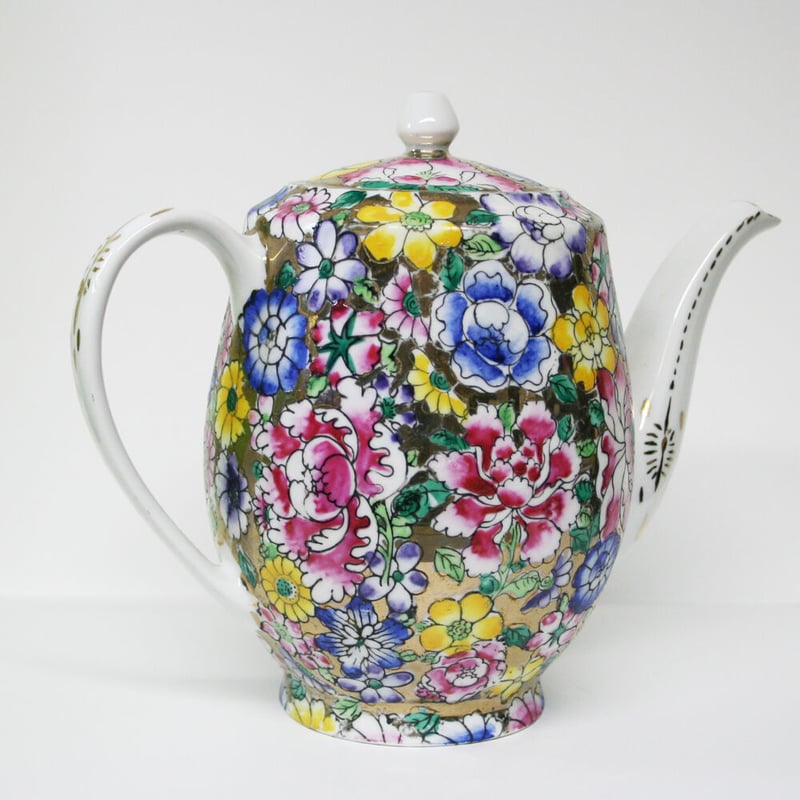 ◇香港食器1点もの◇80年代 デッドストック 大きめ 中華 ティーポット