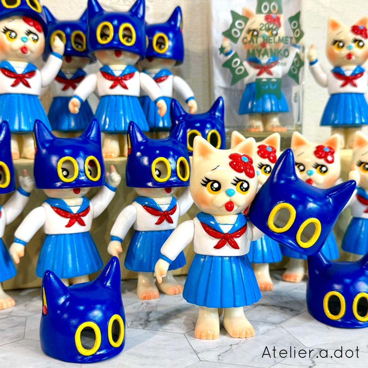 12/8猫耳ヘルメット ミャン子 2期 3期 Cat helmet MYANKO Blue v