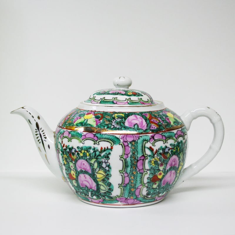 ◇香港食器1点もの◇80年代 デッドストック 大きめ 中華 ティーポット