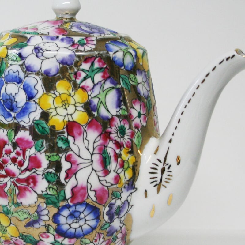 ◇香港食器1点もの◇80年代 デッドストック 大きめ 中華 ティーポット