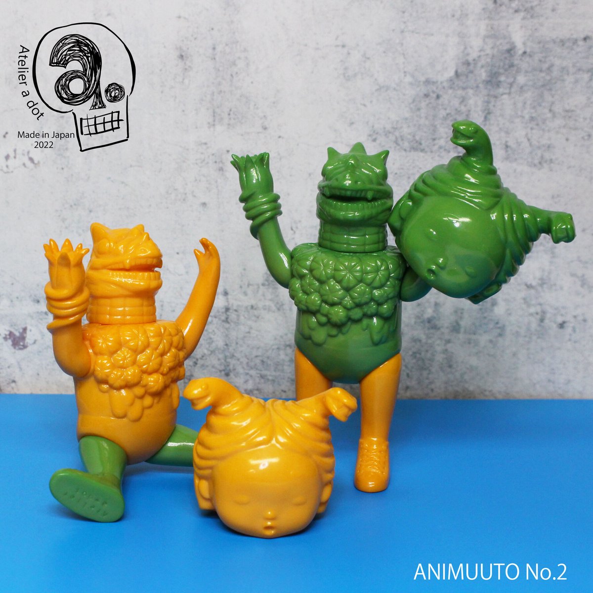 Atelier a dot LLC ANIMUUTO No.2 ソフビ 8/20発売 限定各2体【アトリエ・エードット】 面取れ ANIMUUTO No.2 YEL