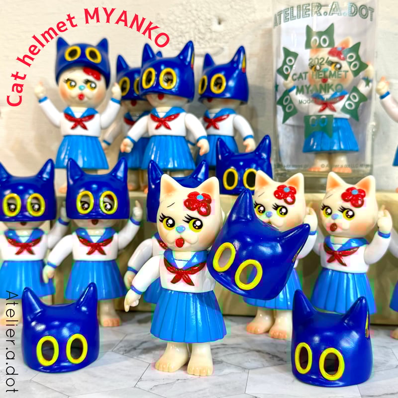 12/8猫耳ヘルメット ミャン子 2期 3期 Cat helmet MYANKO Blue v