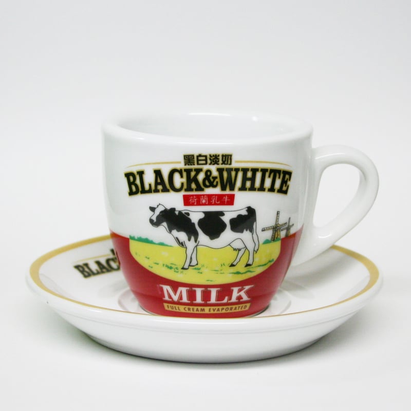 香港限定】黒白淡奶 BLACK&WHITE カップ＆ソーサーペア