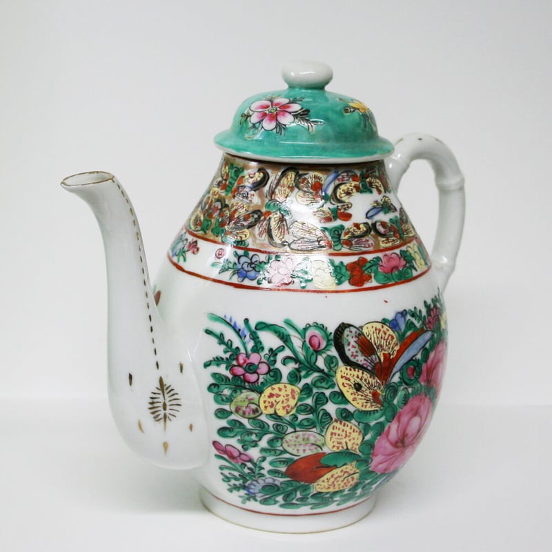 ◇香港食器1点もの◇80年代 デッドストック 大きめ 中華 ティーポット