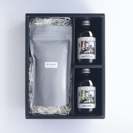 【店頭受取/ギフト】カフェラテベース＆コーヒー豆(粉)100g×1種セット