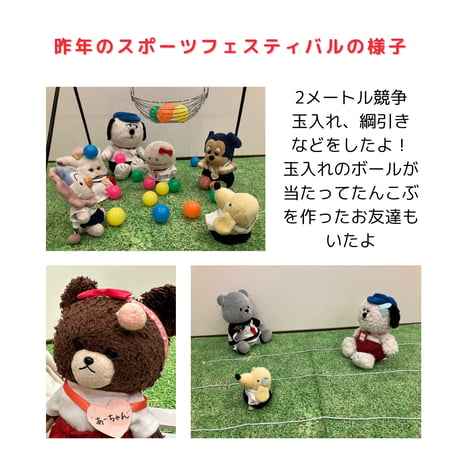 【入園願書】8/18(日)ぬいぐるみ保育園　夏のスポーツフェスティバル