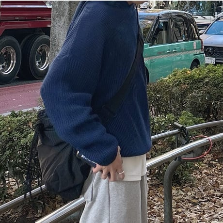 Over Loose Fit Knit Hoodie