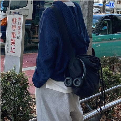 Over Loose Fit Knit Hoodie