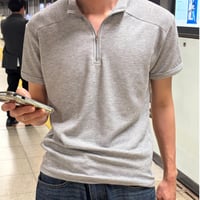 Half-Zip Muscle Short-Sleeved