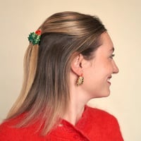 【Coucou Suzette】【ククシュゼット】Christmas holly 柊木  mini hair claw
