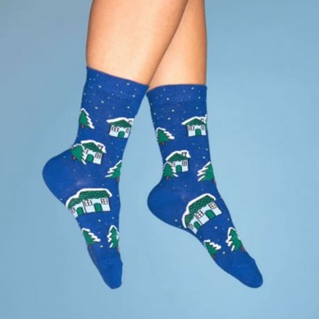 【Coucou Suzette】【ククシュゼット】Christmas snowy town スノータウン socks 靴下