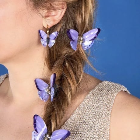 Restock!【Coucou Suzette】【ククシュゼット】 Purple Butterfly 蝶々 Hair claw