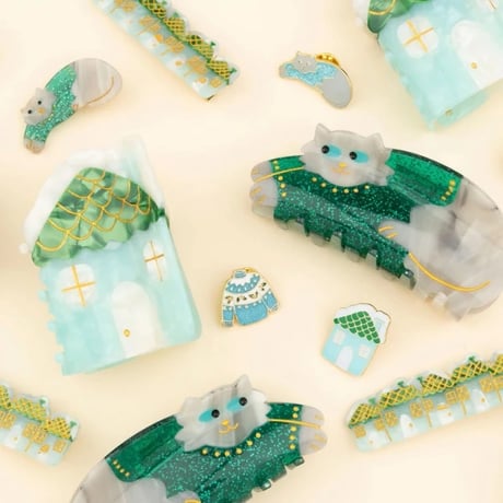【Coucou Suzette】【ククシュゼット】Christmas snowy town スノータウン  hair clip