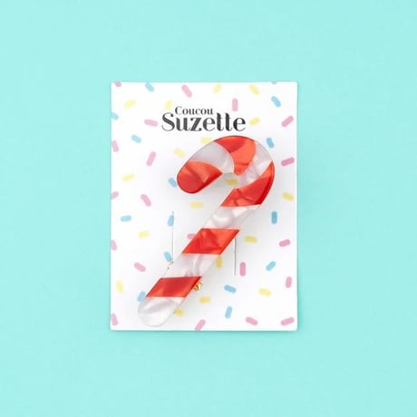 【Coucou Suzette】【ククシュゼット】Candy Cane  キャンディーケイン hair clip